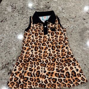 Leopard Print Kids Polo Dress